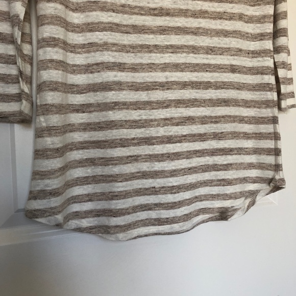 SALE ☘️ ZARA Linen striped 3/4 sleeve shirt - Picture 8 of 9